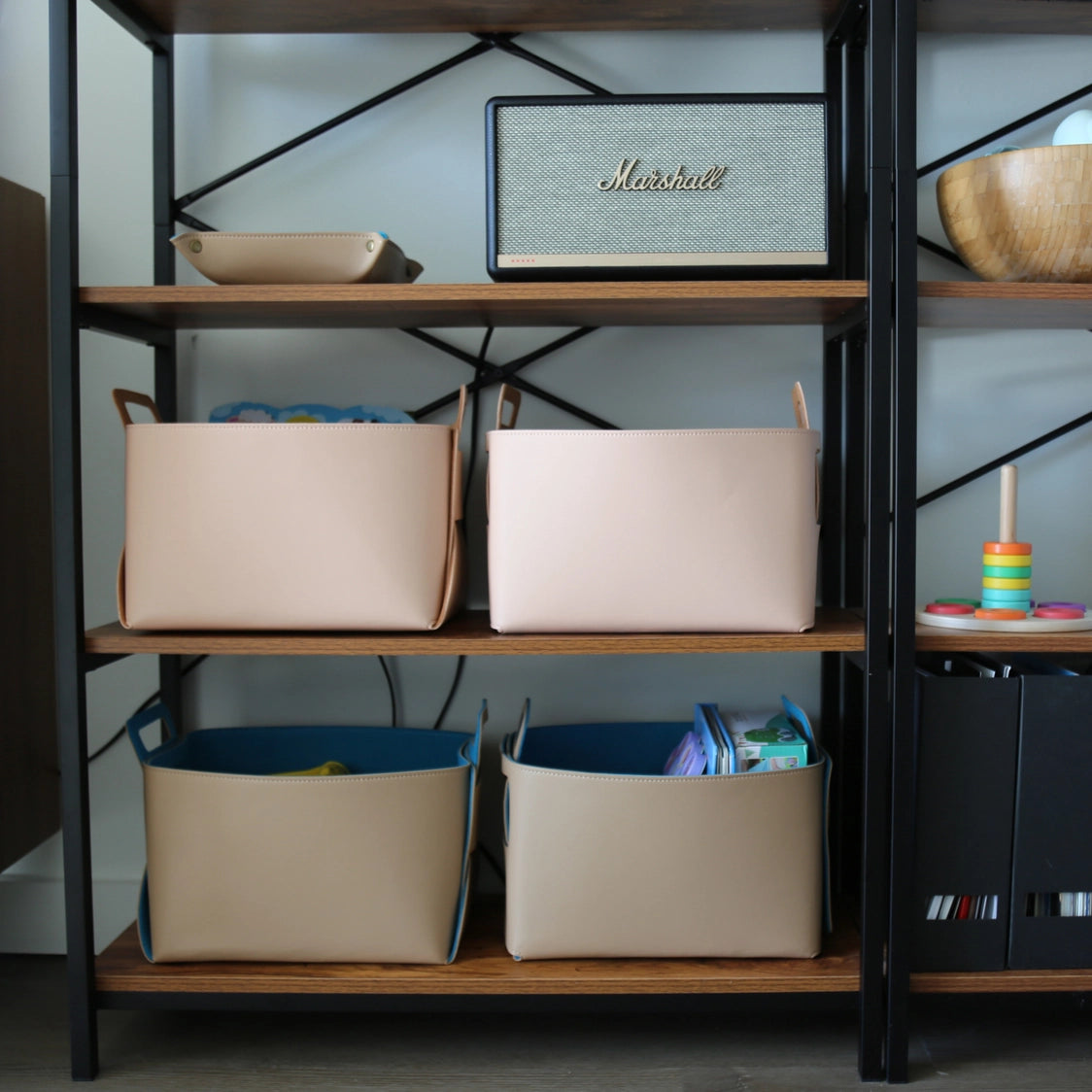 Haddington - Vegan Leather and Felt Storage Basket