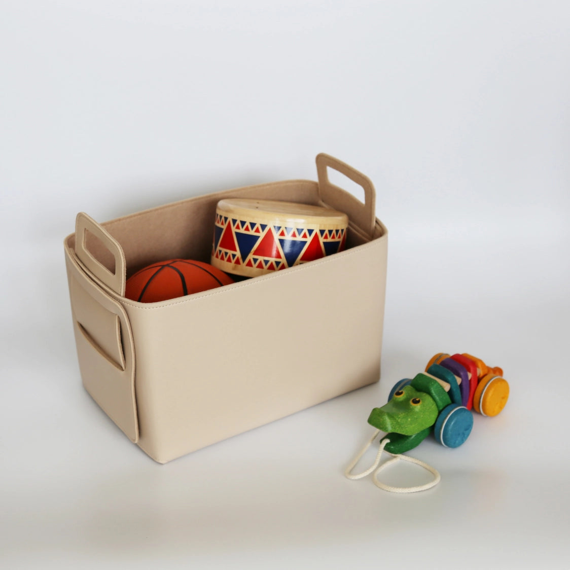 Haddington - Vegan Leather and Felt Storage Basket