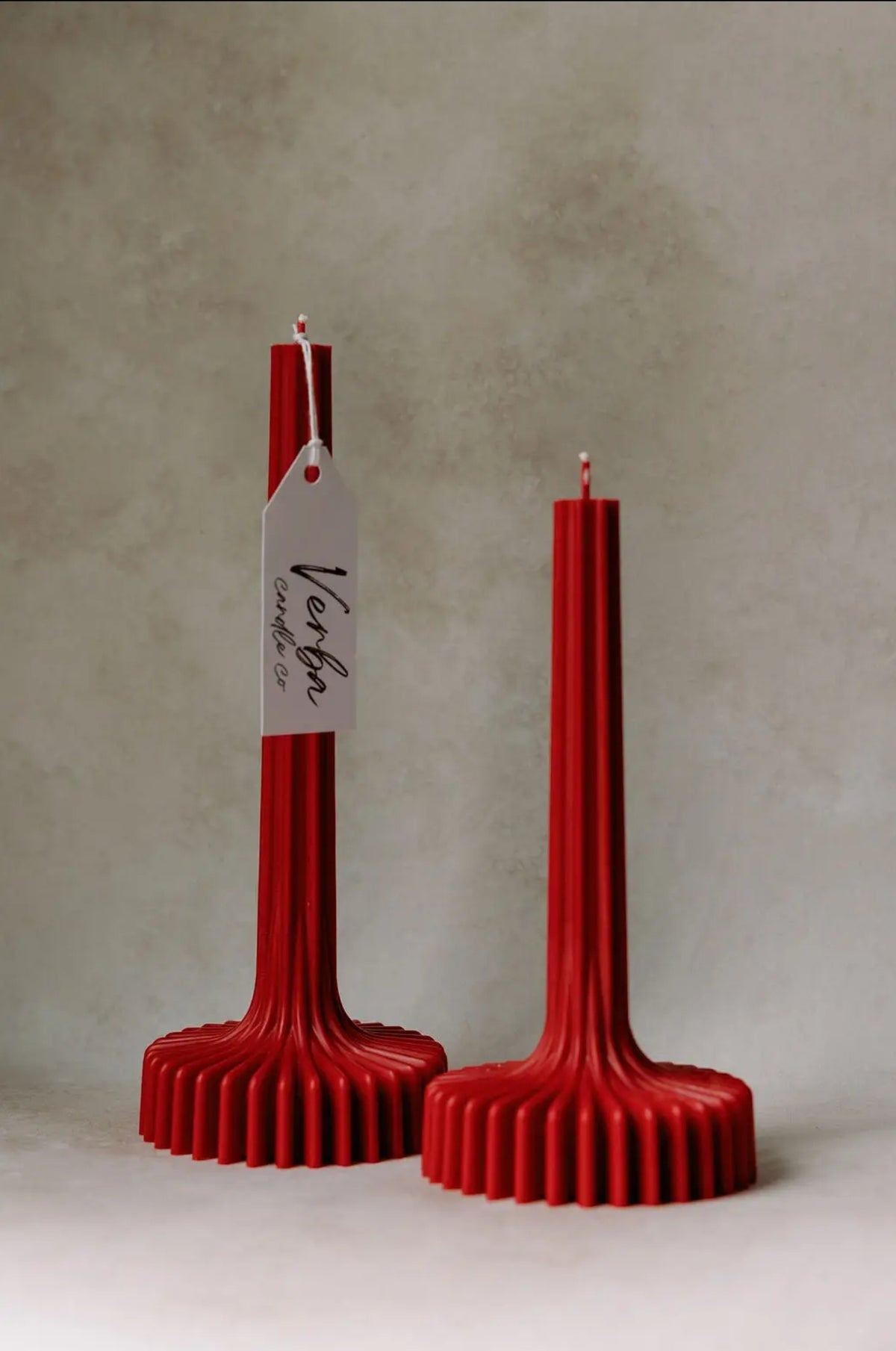 Red Vase Taper Candle
