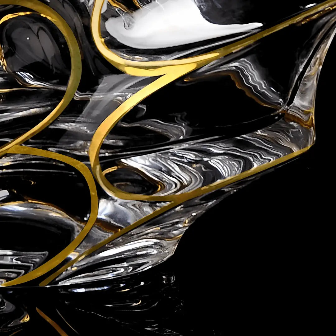 Quatre Bras -Set of 4 Gold Line Storm Japanese Crystal Whisky Glass