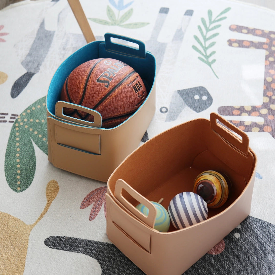 Haddington - Vegan Leather and Felt Storage Basket