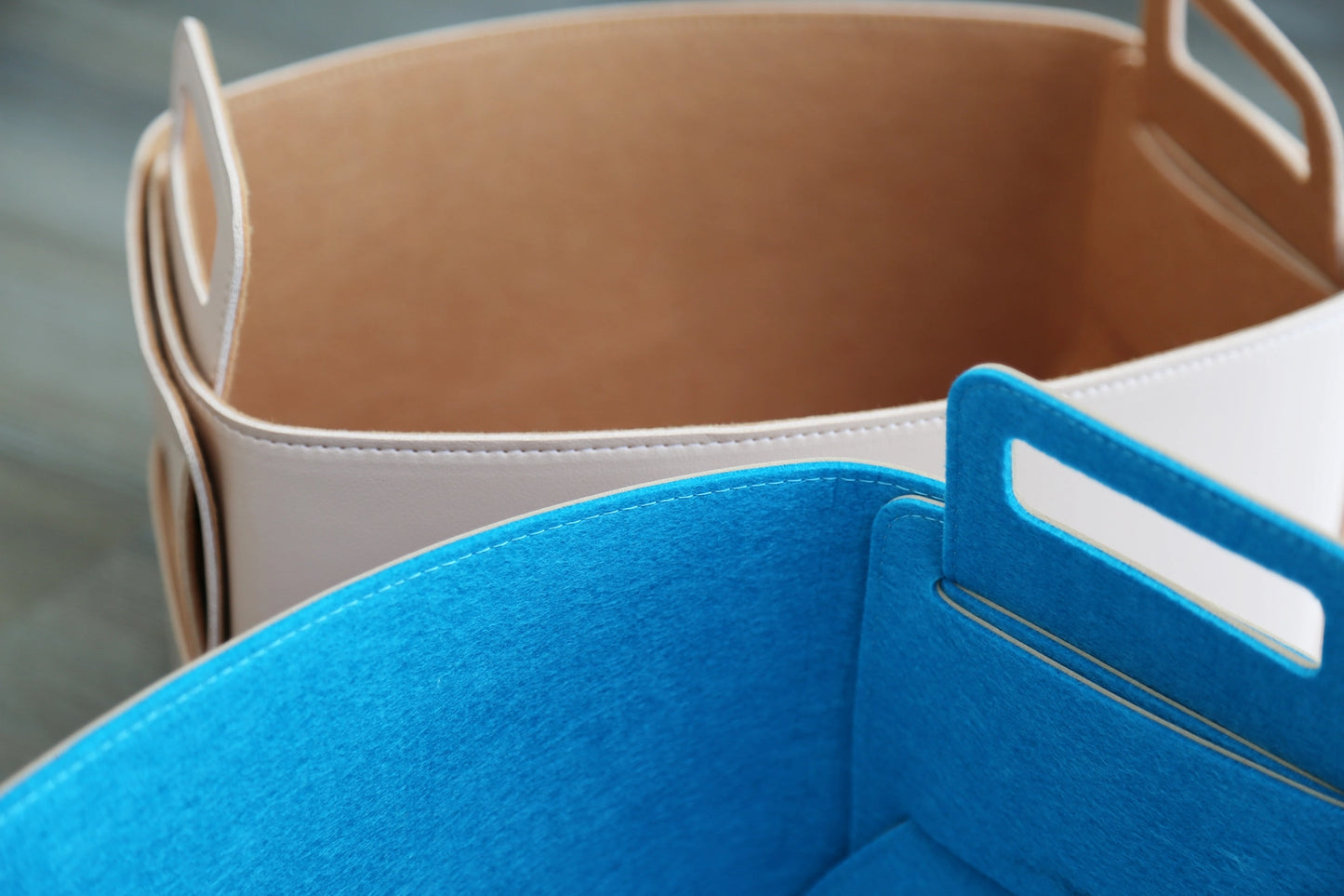 Haddington - Vegan Leather and Felt Storage Basket