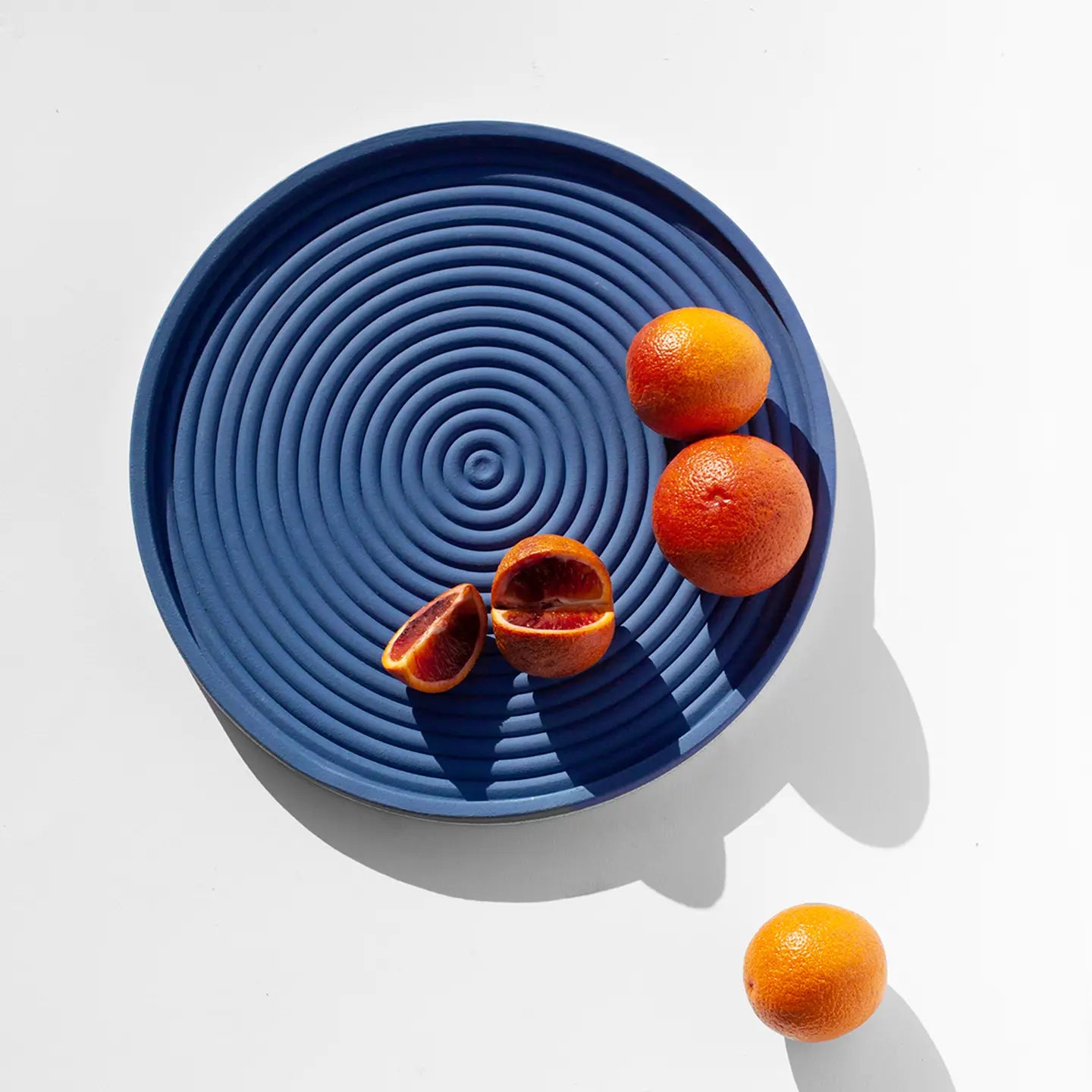Elim - Concentric Serving Platter, Matte Cobalt