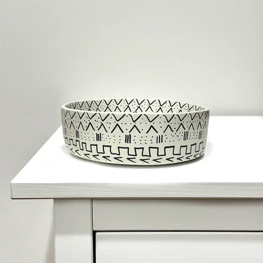 Denbigh - Mudcloth Soapstone Bowl - Ivory, 8"