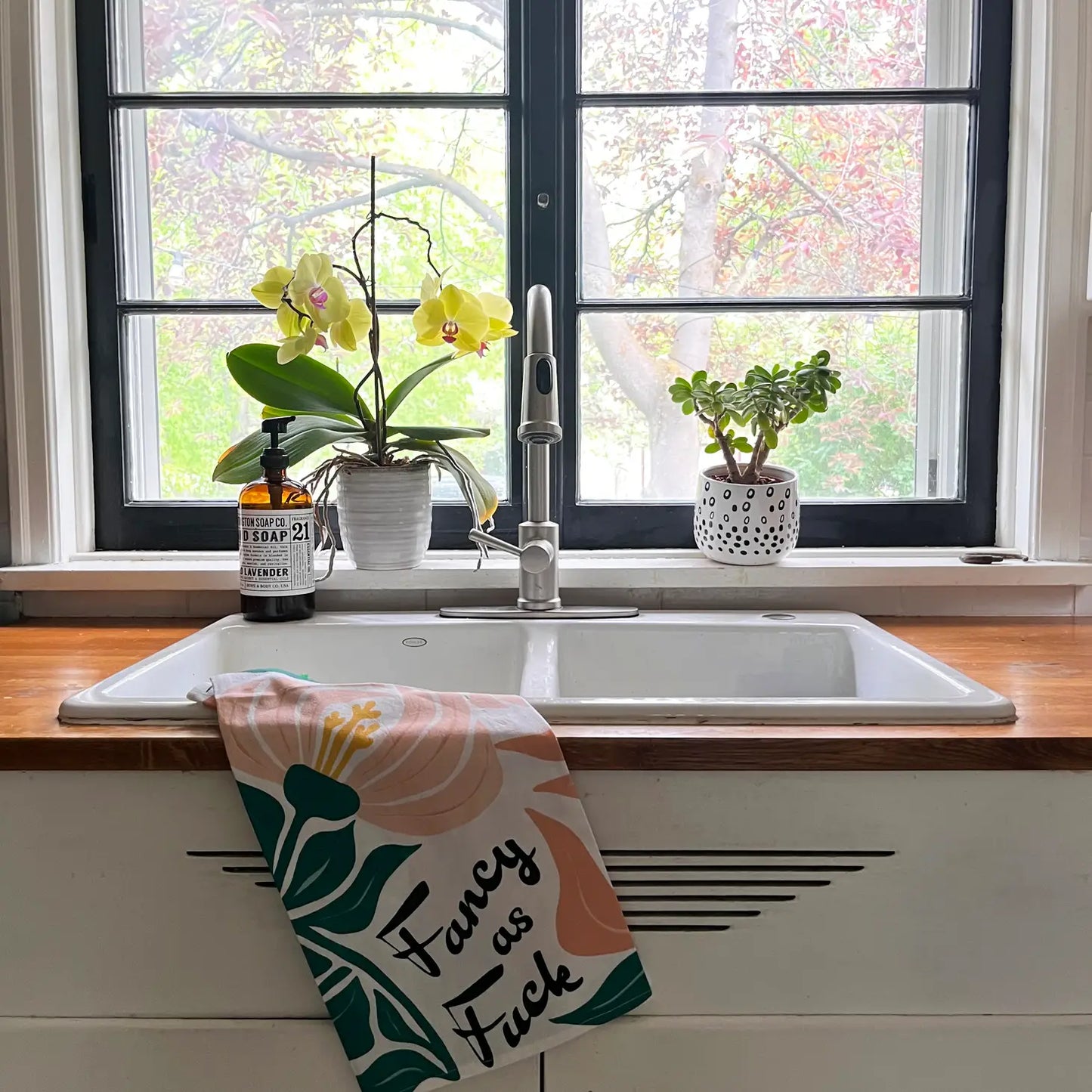 Fancy As Fuck Modern Floral Kitchen Towel