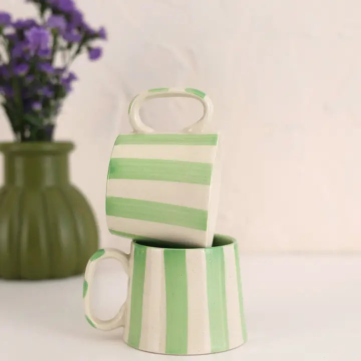 Haggley Gap Ceramic Striped Coffee Cup