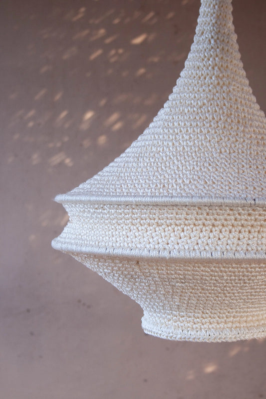 Oracabesa - Modern Crochet Lamp | Boho Light Pendant | Rustic Lampshade
