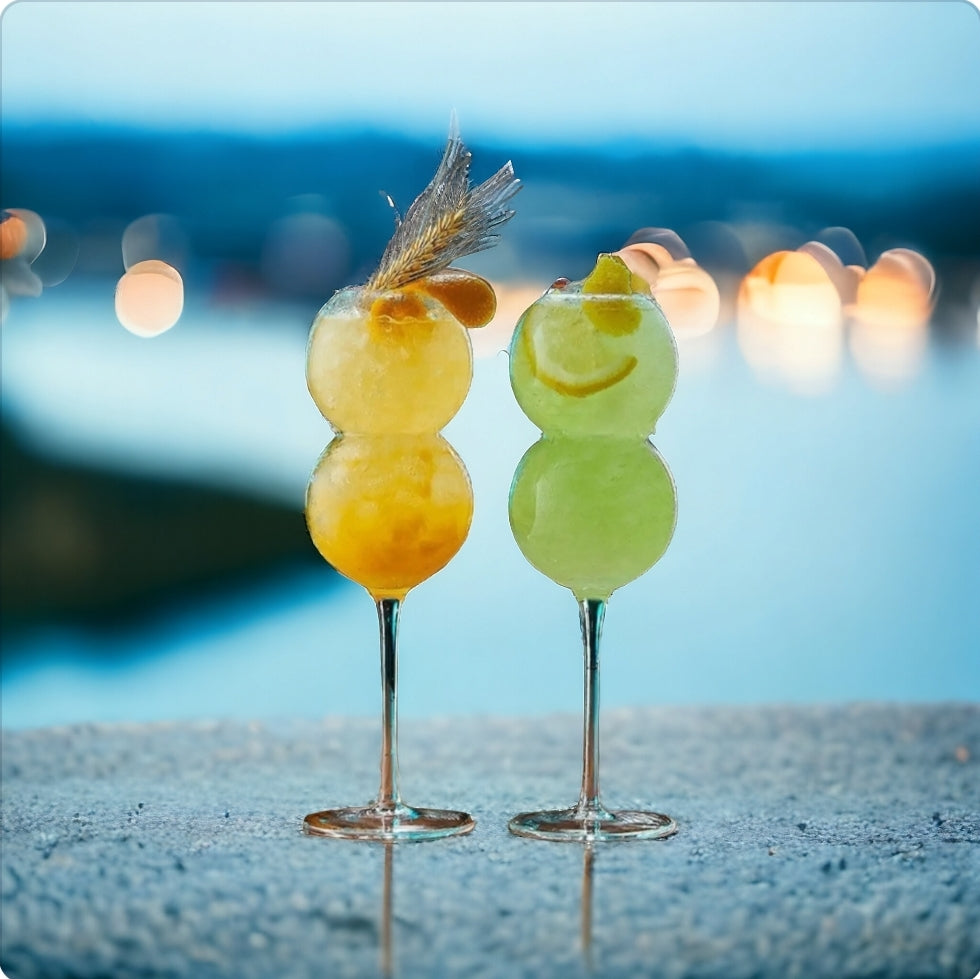 Palm Beach- Ball Shape Crystal Champagne Glass