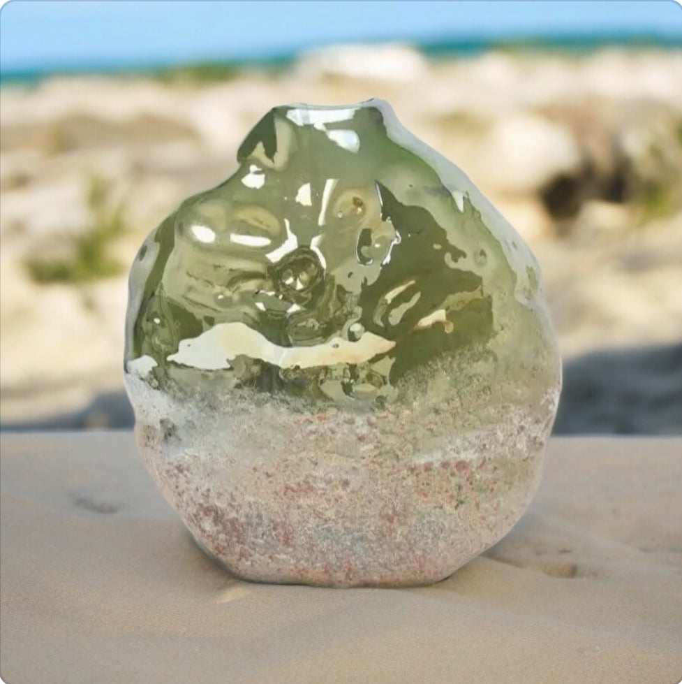 Quebec - 8.5" Tall - Magma Glass Vase, Cosmos Gold