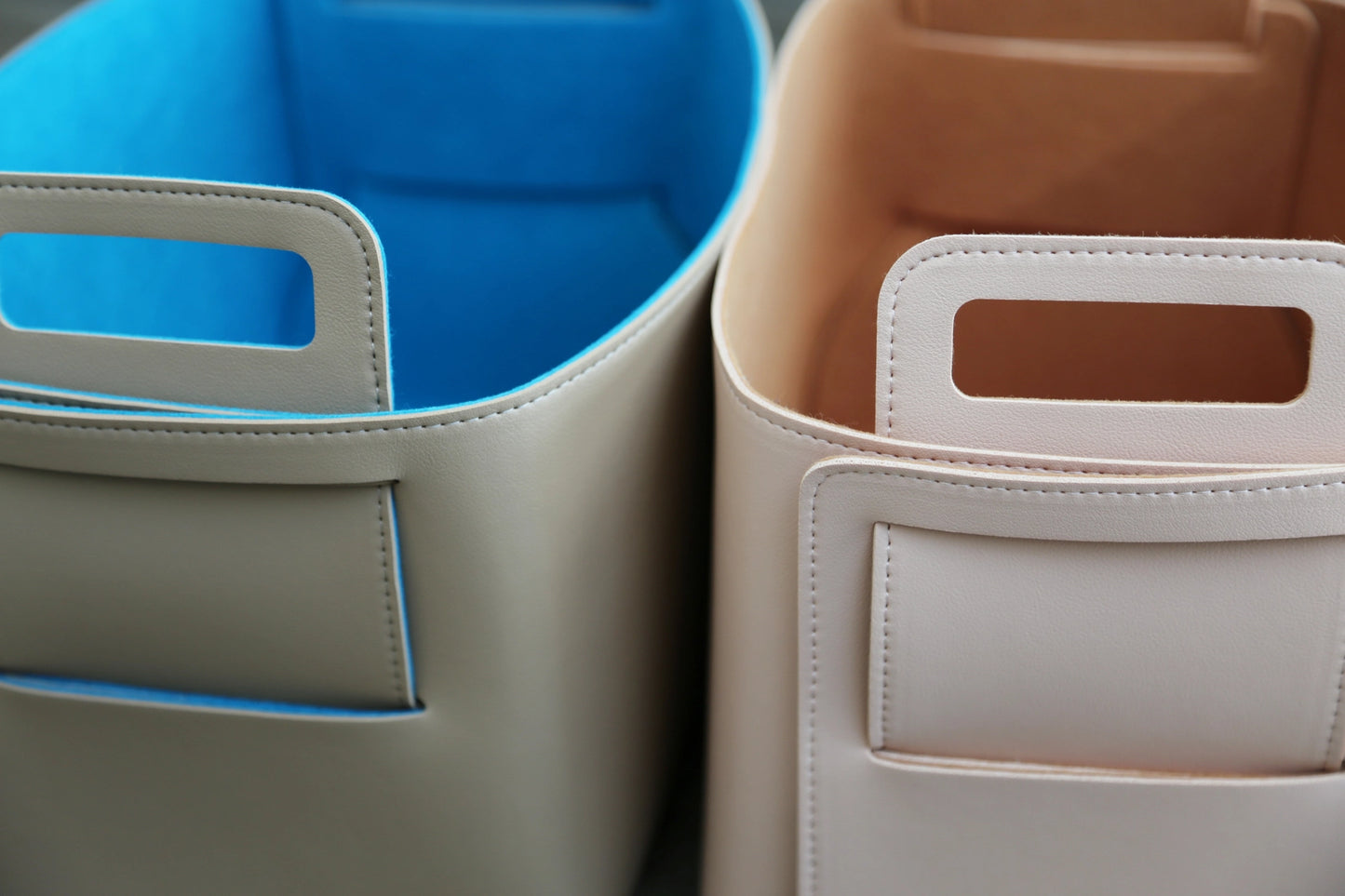 Haddington - Vegan Leather and Felt Storage Basket