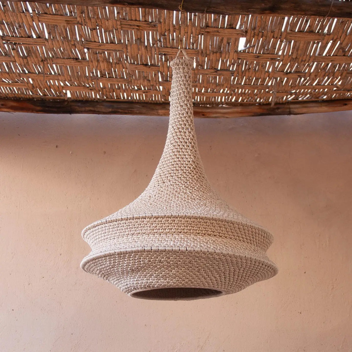 Oracabesa - Modern Crochet Lamp | Boho Light Pendant | Rustic Lampshade - DesignsByZuedi