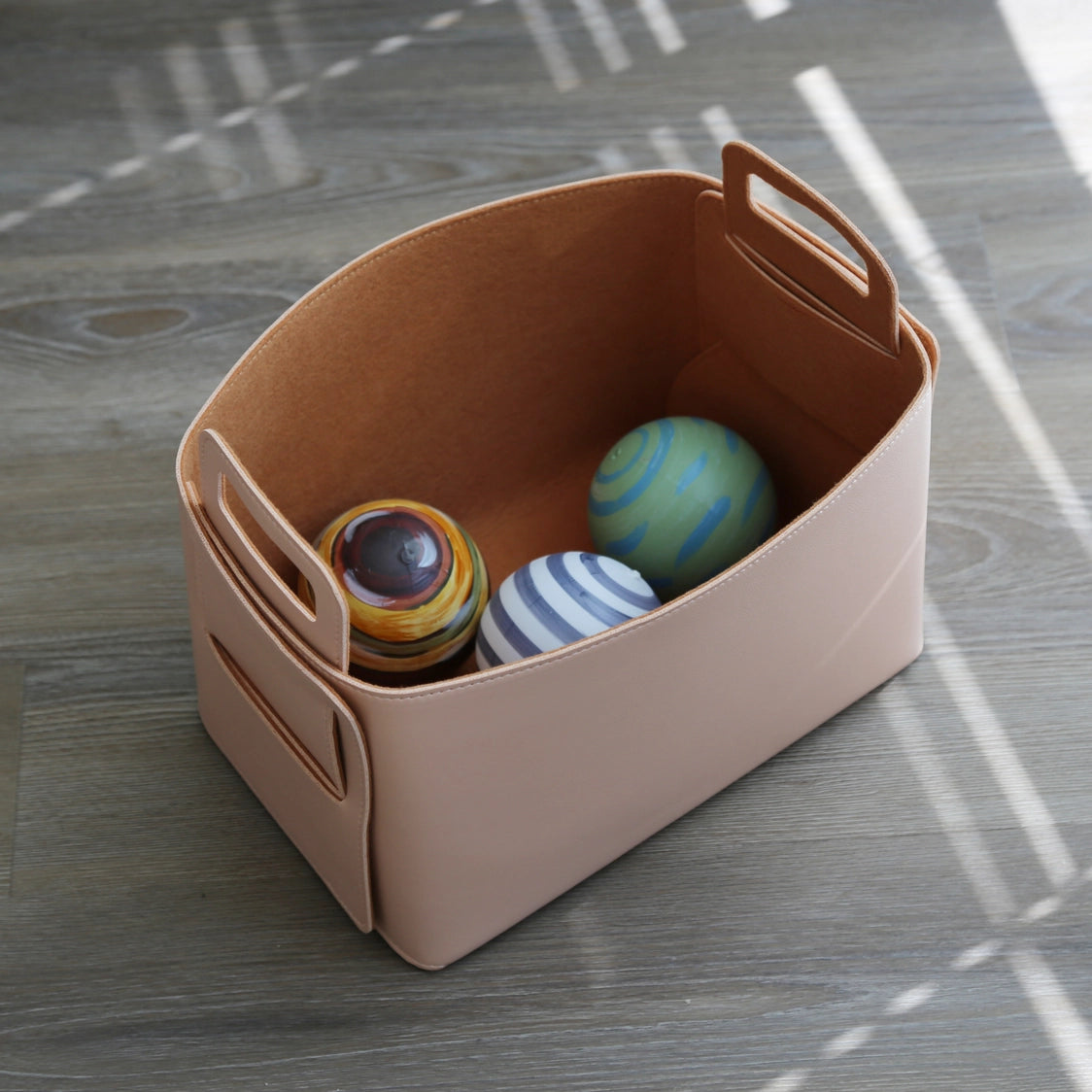 Haddington - Vegan Leather and Felt Storage Basket