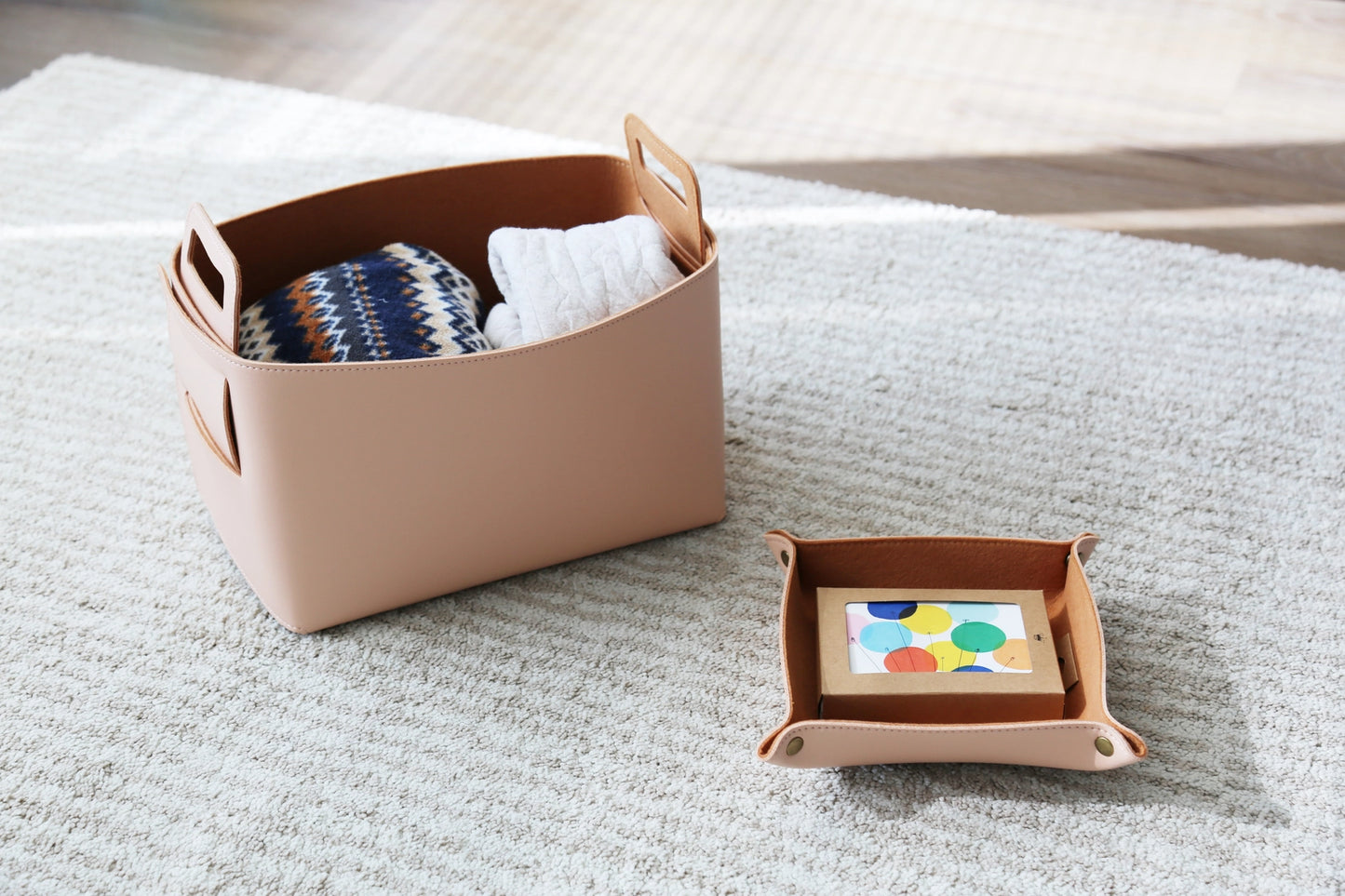 Haddington - Vegan Leather and Felt Storage Basket