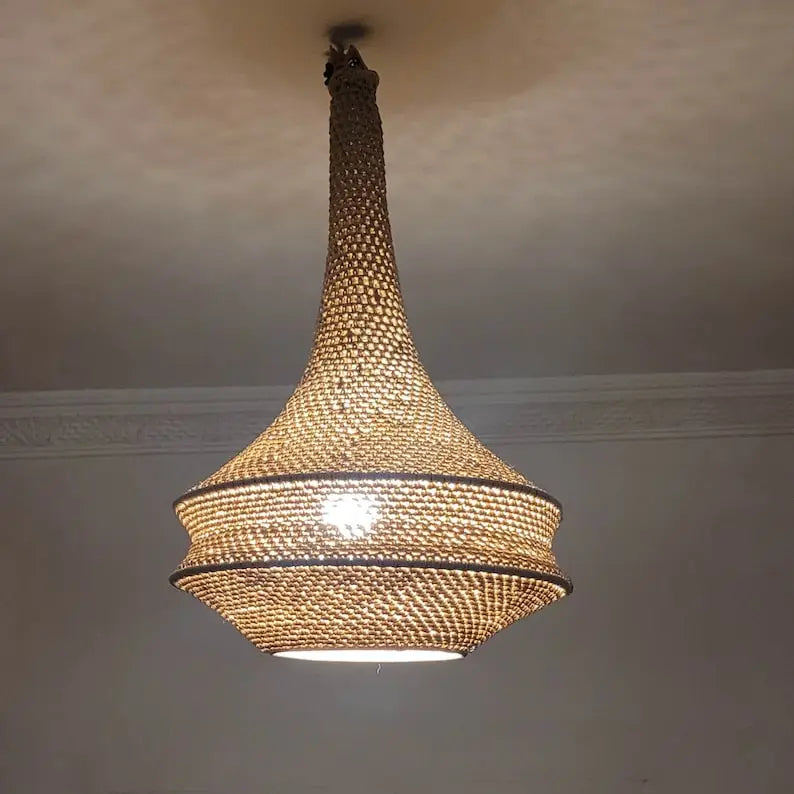Oracabesa - Modern Crochet Lamp | Boho Light Pendant | Rustic Lampshade - DesignsByZuedi