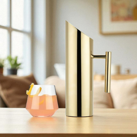 Kencot - Modern Gold-Plated Stainless Steel Pitcher – 46 oz.