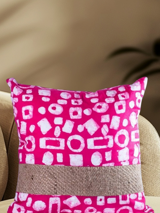 New Pera - Burlap and Batik Pillow