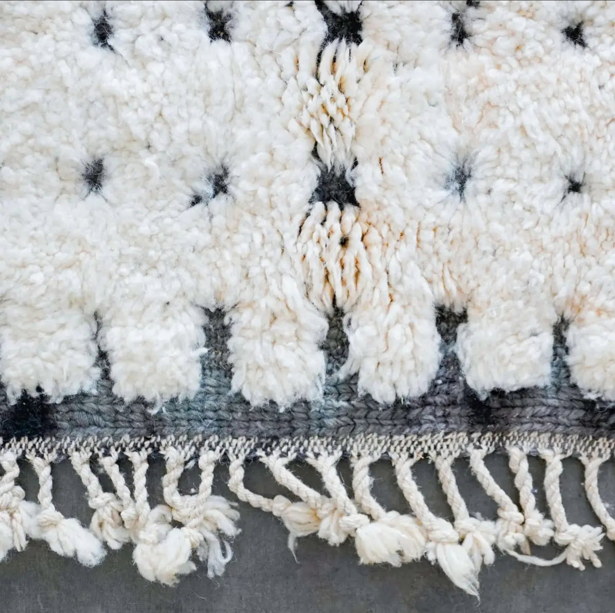 Black and White Checkered Moroccan Rug
