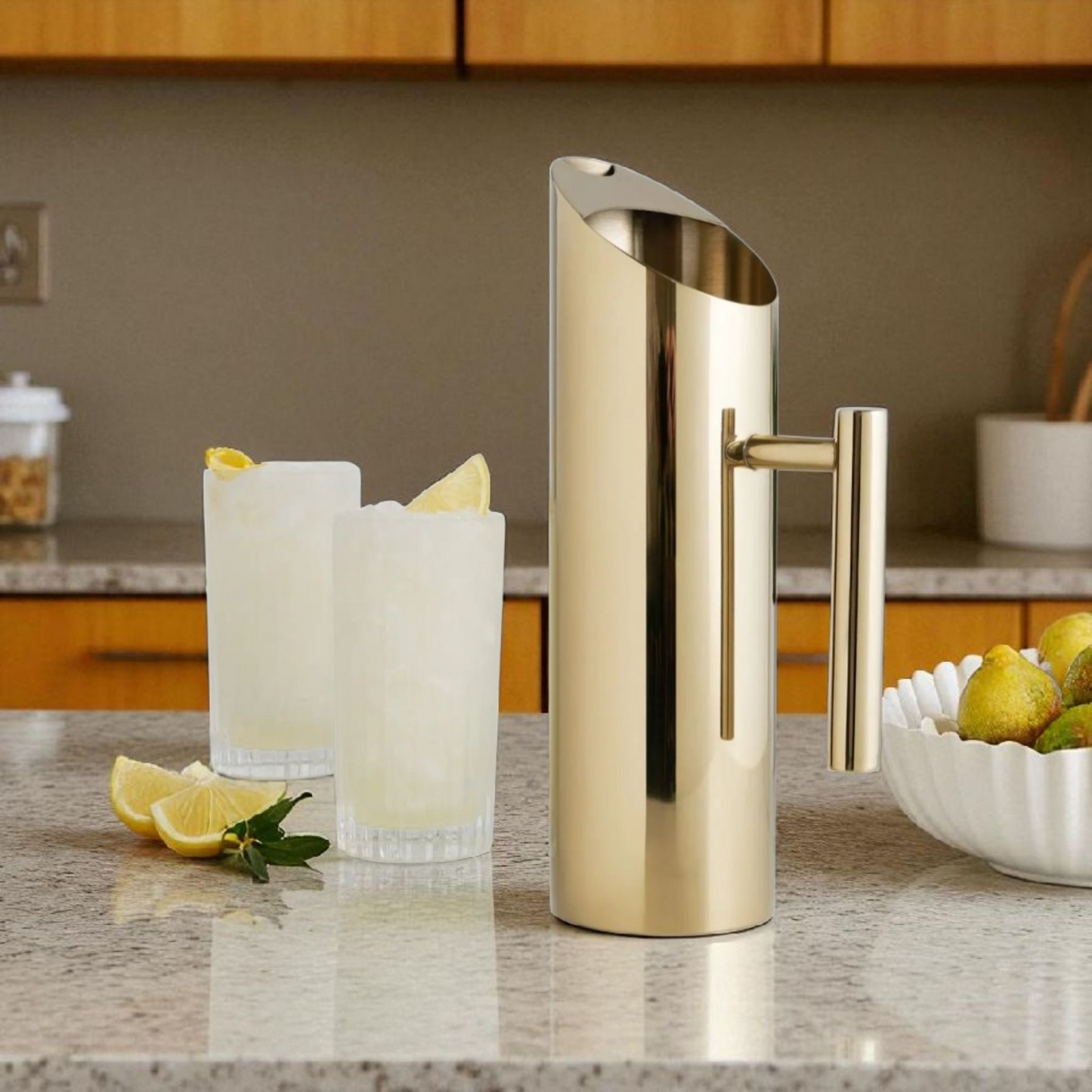 Kencot - Modern Gold-Plated Stainless Steel Pitcher – 46 oz.