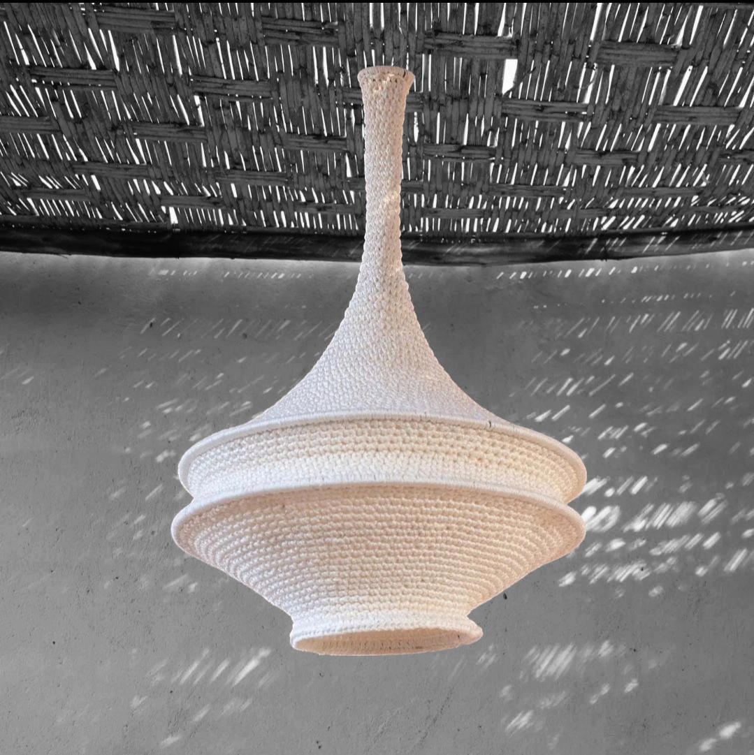 Oracabesa - Modern Crochet Lamp | Boho Light Pendant | Rustic Lampshade - DesignsByZuedi