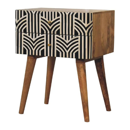Edessa Bone Inlay Bedside Table/End Table - DesignsByZuedi