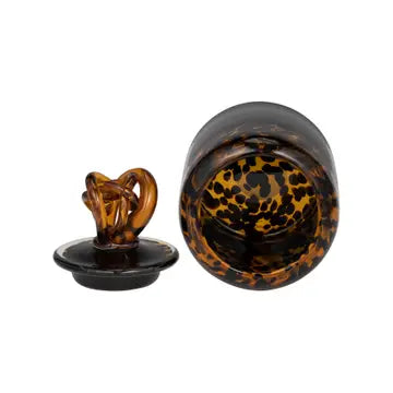 Naggo Head - Glass Modern Vase with Knot Lid Tortoise