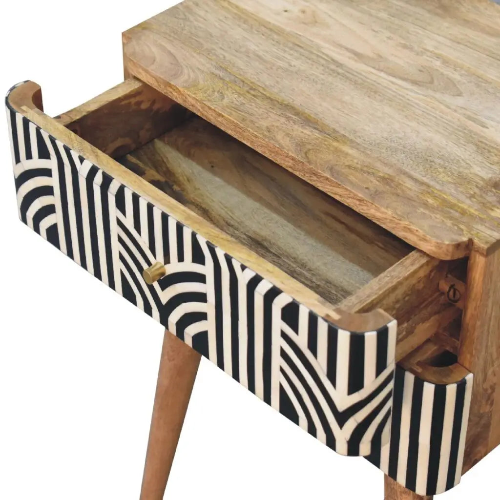 Edessa Bone Inlay Bedside Table/End Table - DesignsByZuedi