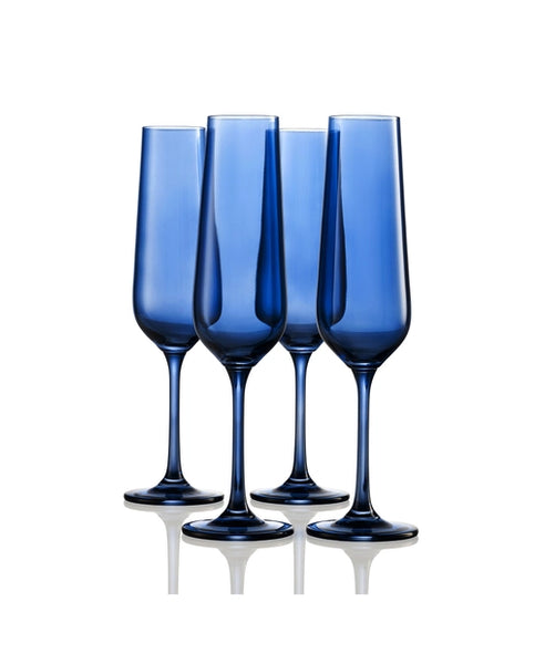 Katram Castle - Set of Four Colored Champagne Flutes