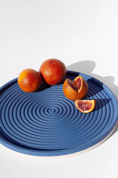 Elim - Concentric Serving Platter, Matte Cobalt