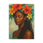 Pennycooke Girl 2 Portrait Canvas – Black Woman with Hibiscus Wall Art