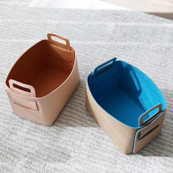 Haddington - Vegan Leather and Felt Storage Basket