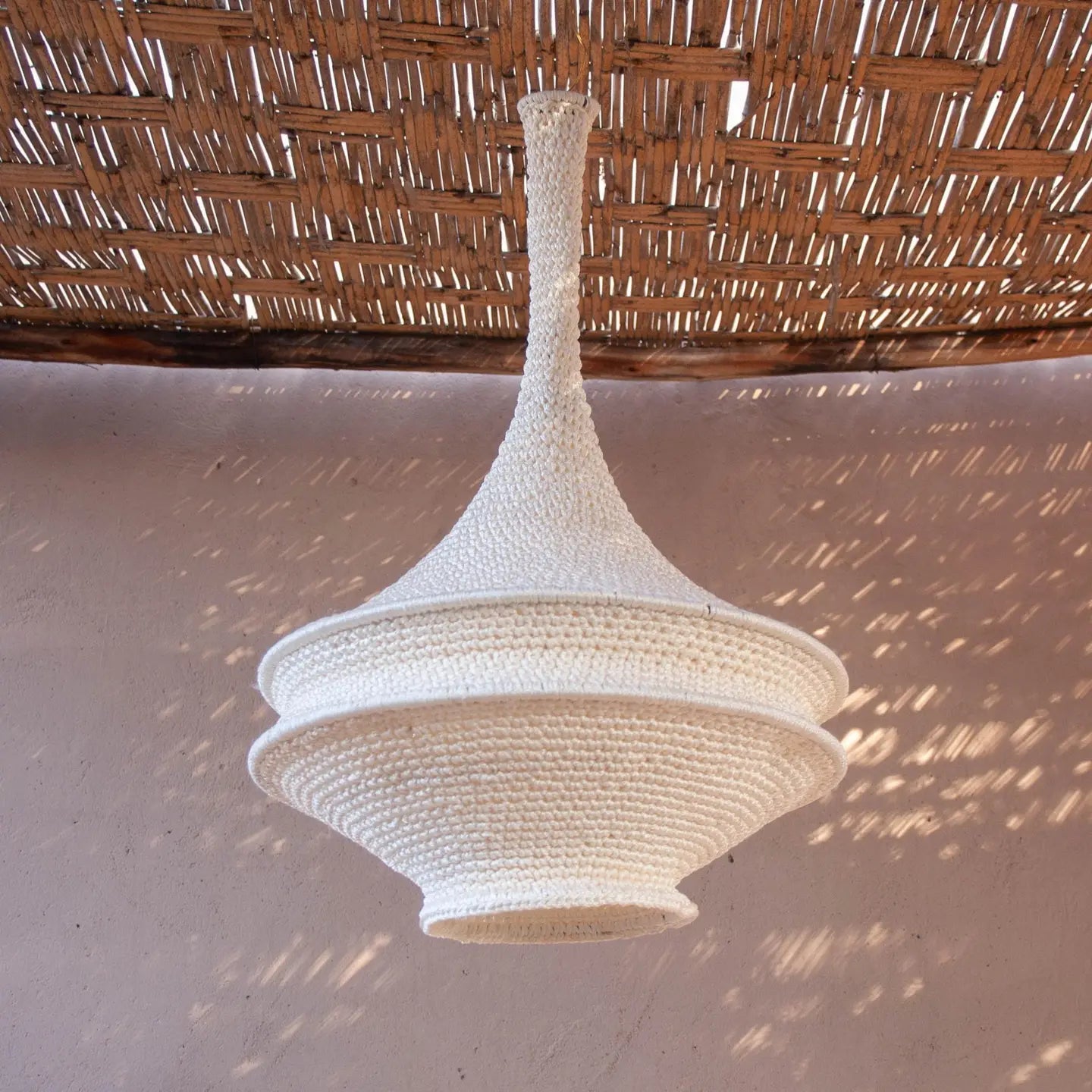 Oracabesa - Modern Crochet Lamp | Boho Light Pendant | Rustic Lampshade