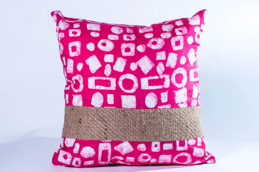 New Pera - Burlap and Batik Pillow - DesignsByZuedi
