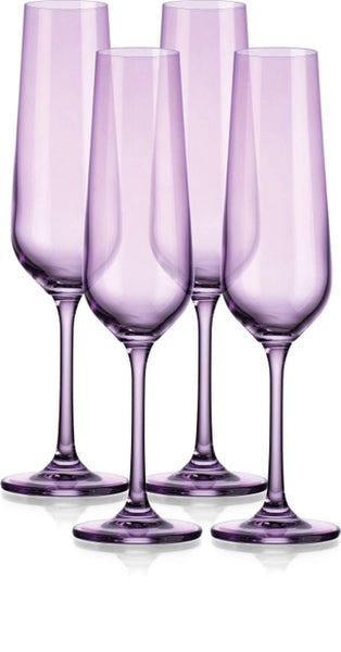 Katram Castle - Set of Four Colored Champagne Flutes