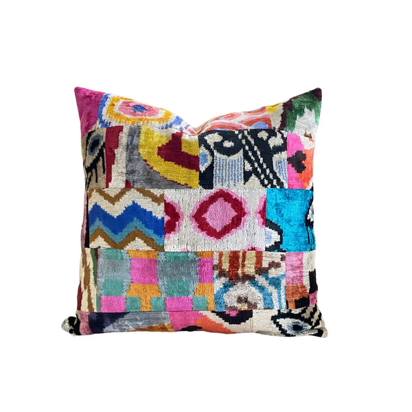 Mickleton- Silk Velvet Ikat Pillow Cover