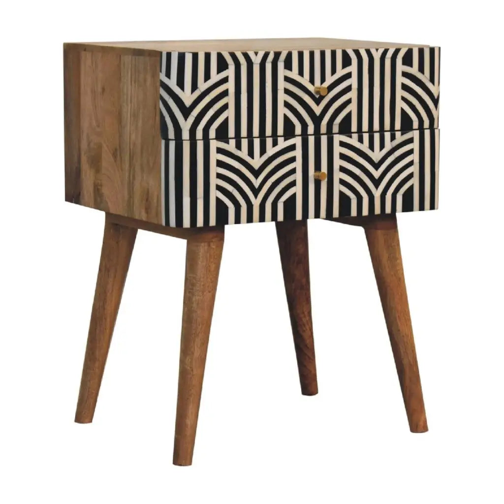 Edessa Bone Inlay Bedside Table/End Table - DesignsByZuedi