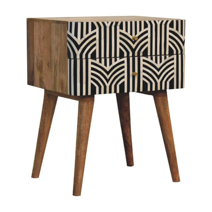 Edessa Bone Inlay Bedside Table/End Table - DesignsByZuedi
