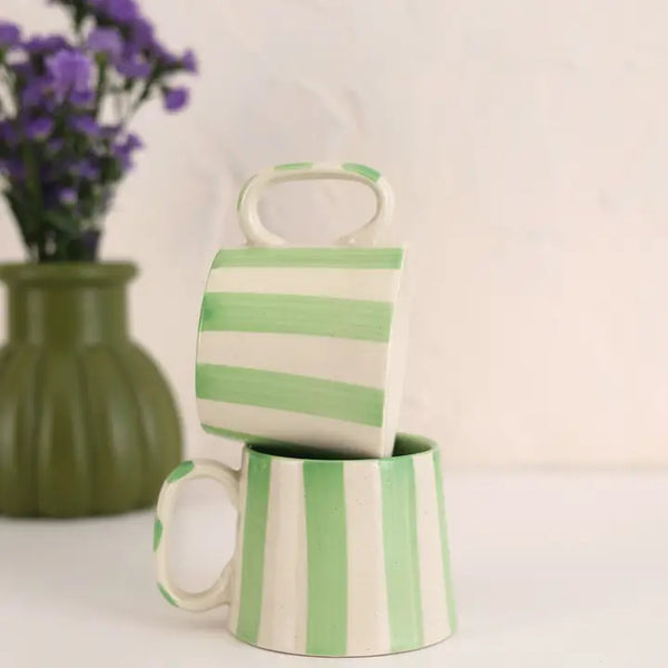 Haggley Gap Ceramic Striped Coffee Cup