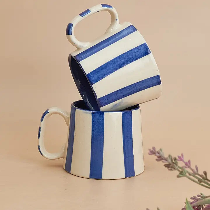 Haggley Gap Ceramic Striped Coffee Cup - DesignsByZuedi