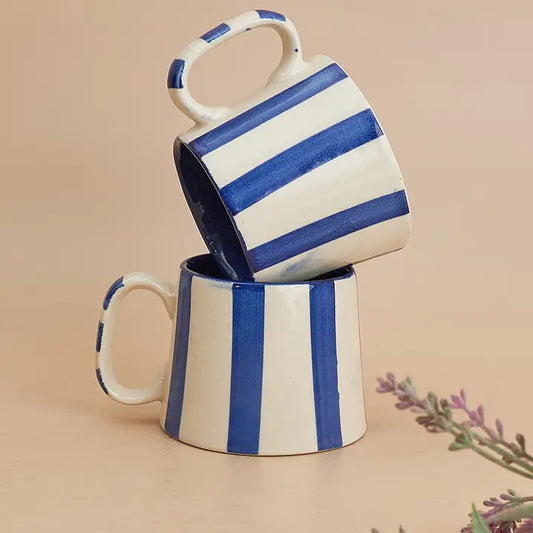 Haggley Gap Ceramic Striped Coffee Cup - DesignsByZuedi