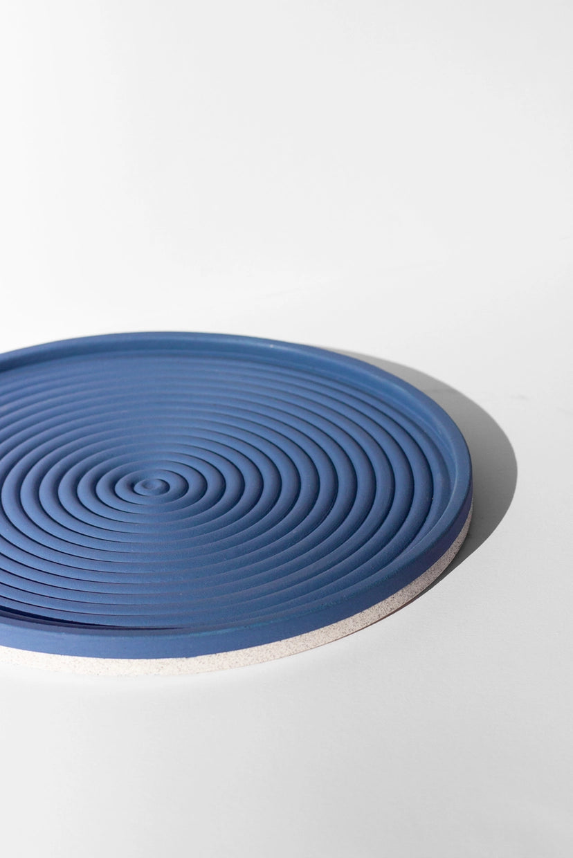 Elim - Concentric Serving Platter, Matte Cobalt