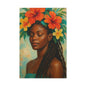 Pennycooke Girl 2 Portrait Canvas – Black Woman with Hibiscus Wall Art