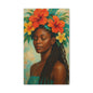 Pennycooke Girl 2 Portrait Canvas – Black Woman with Hibiscus Wall Art