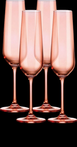 Katram Castle - Set of Four Colored Champagne Flutes