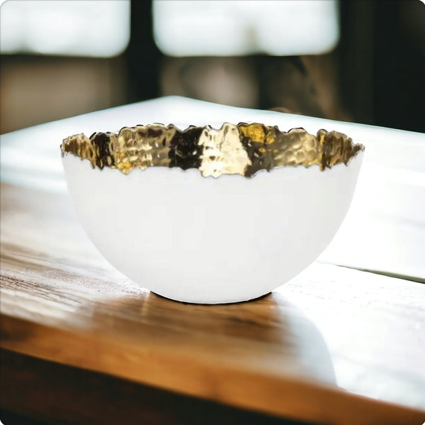 Innswood - 6.5 White/Gold Fruit Bowl