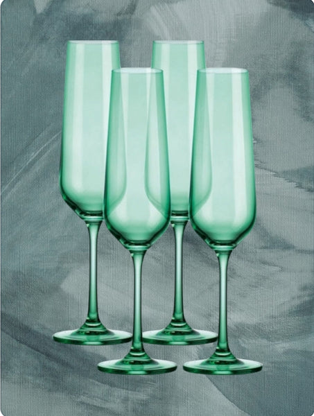 Katram Castle - Set of Four Colored Champagne Flutes