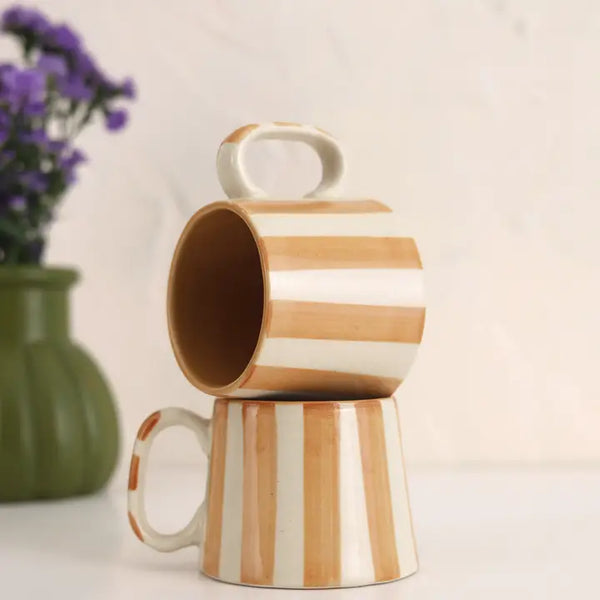 Haggley Gap Ceramic Striped Coffee Cup