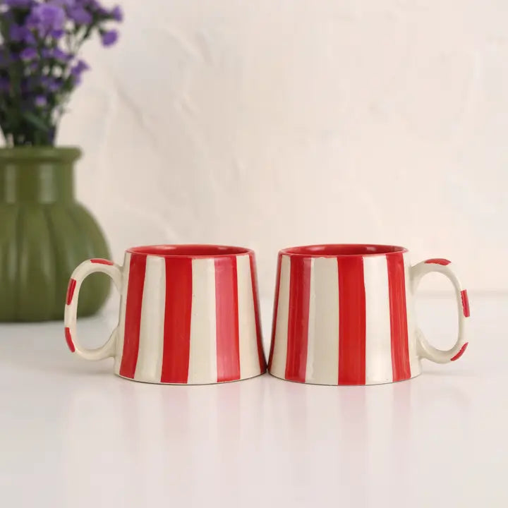 Haggley Gap Ceramic Striped Coffee Cup - DesignsByZuedi