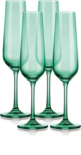 Katram Castle - Set of Four Colored Champagne Flutes