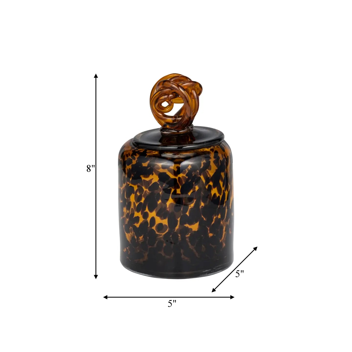 Naggo Head - Glass Modern Vase with Knot Lid Tortoise