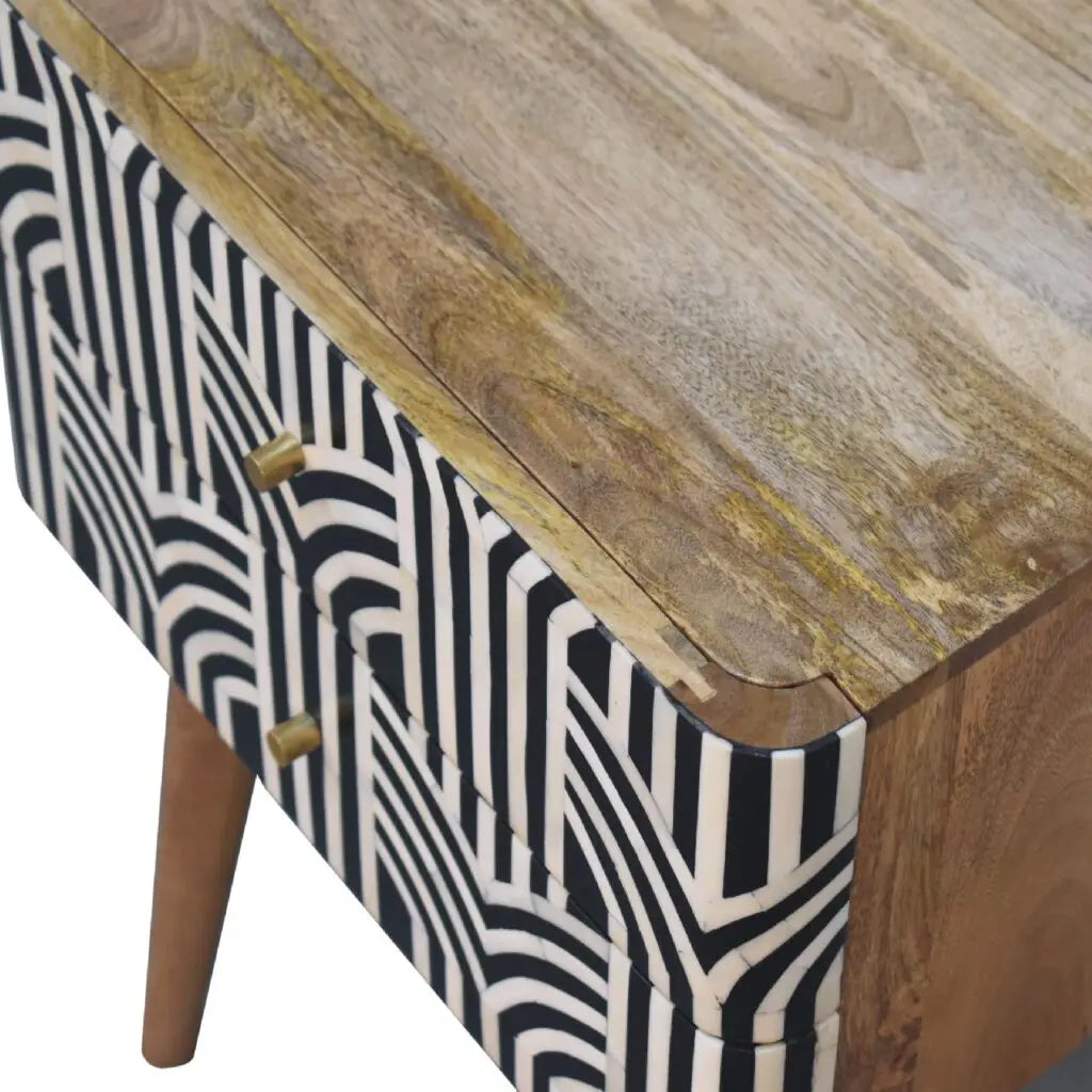 Edessa Bone Inlay Bedside Table/End Table - DesignsByZuedi